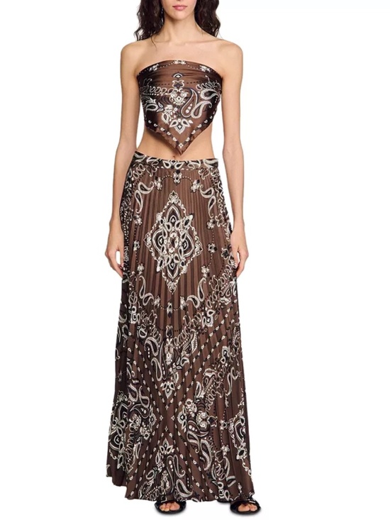 Sandro Dresses & Skirts - NWT Sandro Bandana Print Pleated Maxi Skirt
